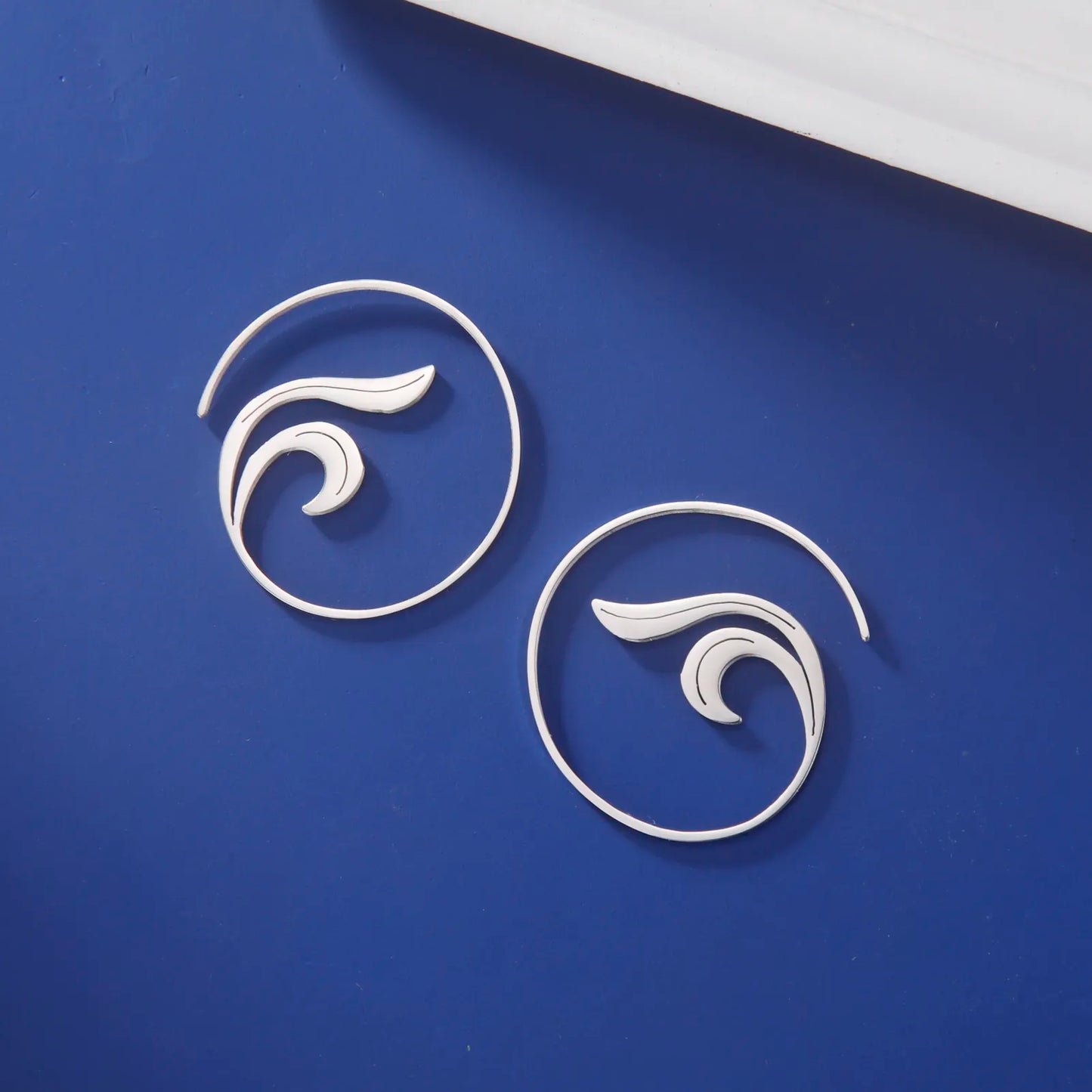 Heart Spiral Hoops Stainless Steel Open Wire Earring Vintage Women Bohemian Jewelry Ear